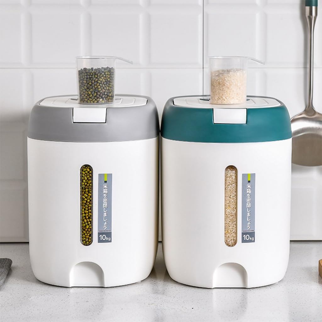 Prácticos organizadores de despensas con tecnología de sellado hermético y diseño de fácil acceso, caja de almacenamiento de arroz sellada para productos secos