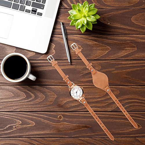 NICERIO Pulseira de relógio de couro fóssil - Pulseira de substituição de couro macia ajustável puls