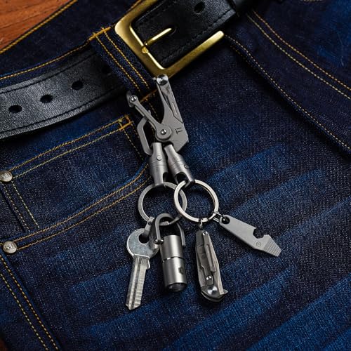 Image of KeyUnity Titanium Magnetic Quick Release Keychain, One-Hand Detachable Connector for Car Keys, USB Drives and EDC, Gear, KA45 Large-1 Pack