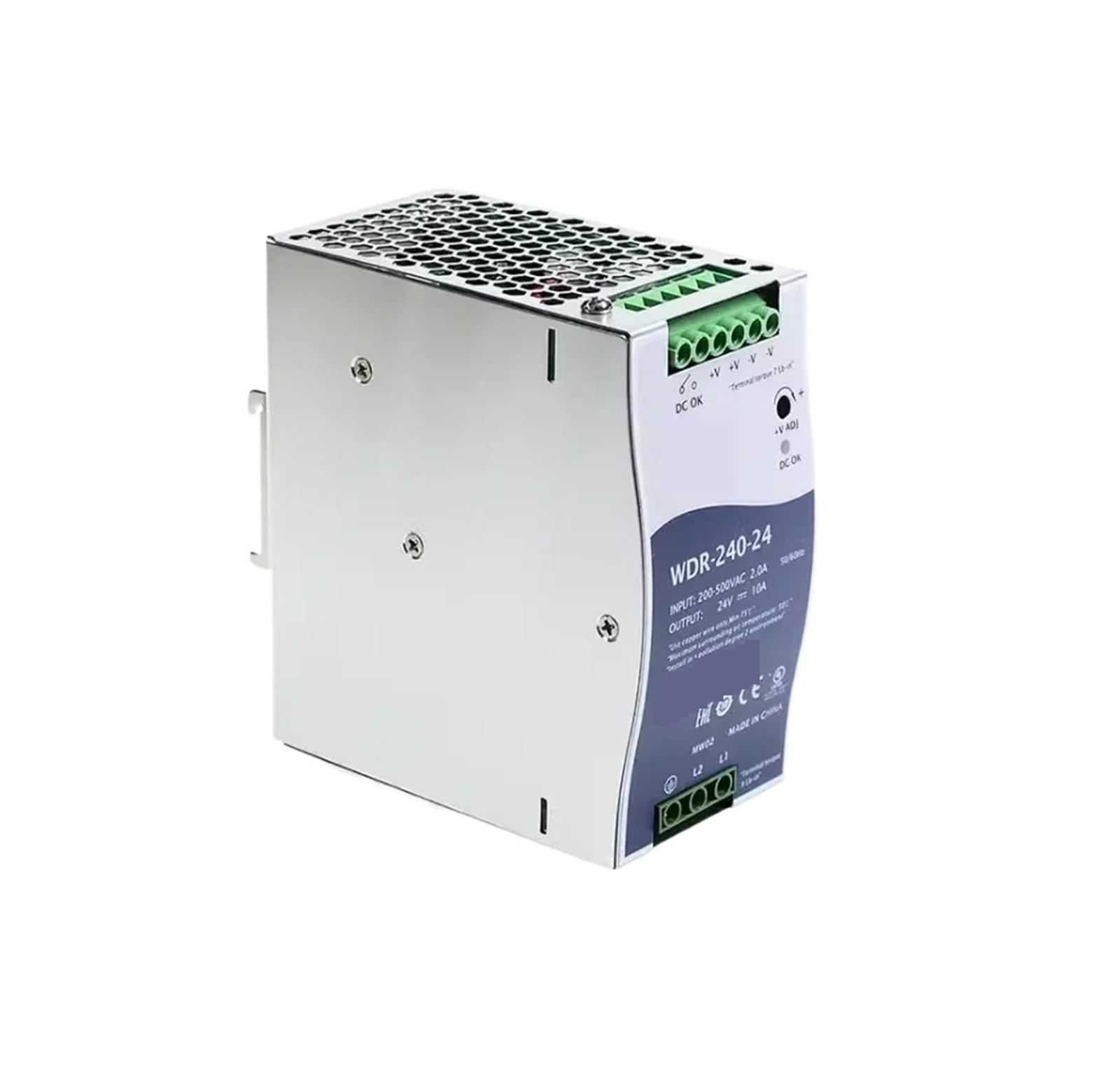 JJHQOKYNA 1pcs WDR-240 WDR-240-24 24V WDR-240-48 48V 240W Single Output Industrial DIN Rail Power Supply(WDR-240-48)