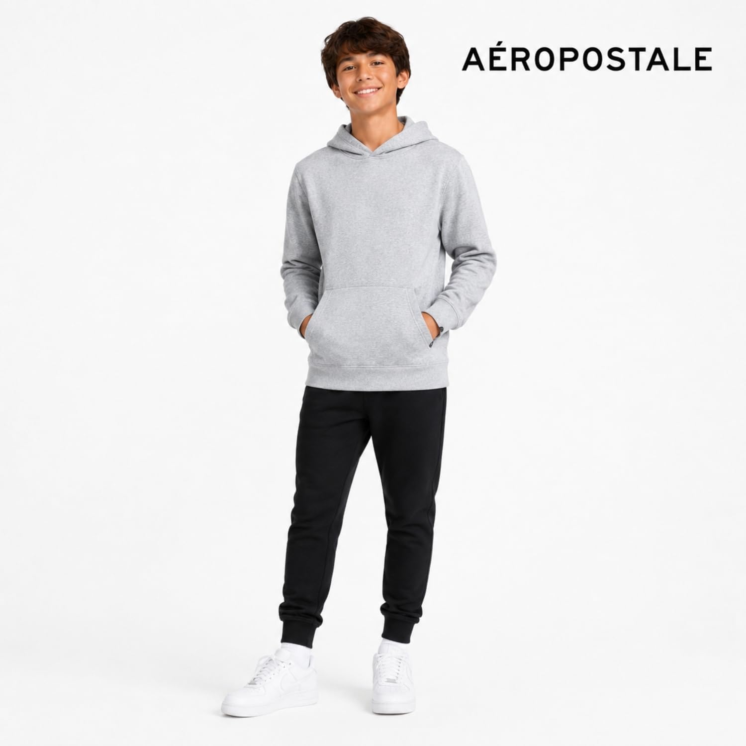 AEROPOSTALE Boys Active Hoodie 3-Pack, Soft Cozy Pullover Sweatshirts, 4-16