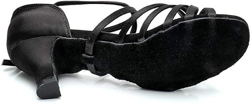 Miniatura 3 de RoseMoli Zapatos de baile latino para mujer, de satén, profesional, para sala de baile, salsa, práctica, rendimiento