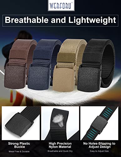 WERFORU Nylon Belt for Men Military Tactical Belt Canvas Outdoor Web Belt with Plastic Buckle4
