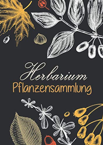 Herbarium Pflanzensammlung: Großes Buch zur Pflanzenaufbewahrung | mit vorgefertigten Etiketten zur Pflanzenbestimmung | ausreichend Platz für getrocknete Blüten und Blätter |