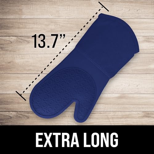 image for HOMWE BPA-Free Soft Silicone Oven Mitts - Ultra Heat Resistant Oven Mi