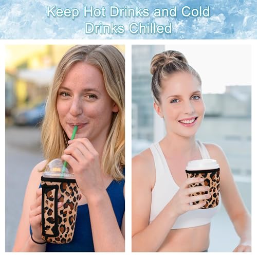 Image of 3PCS Reusable Iced Coffee Sleeves, Fits 16-32oz Hot /Cold Drinks