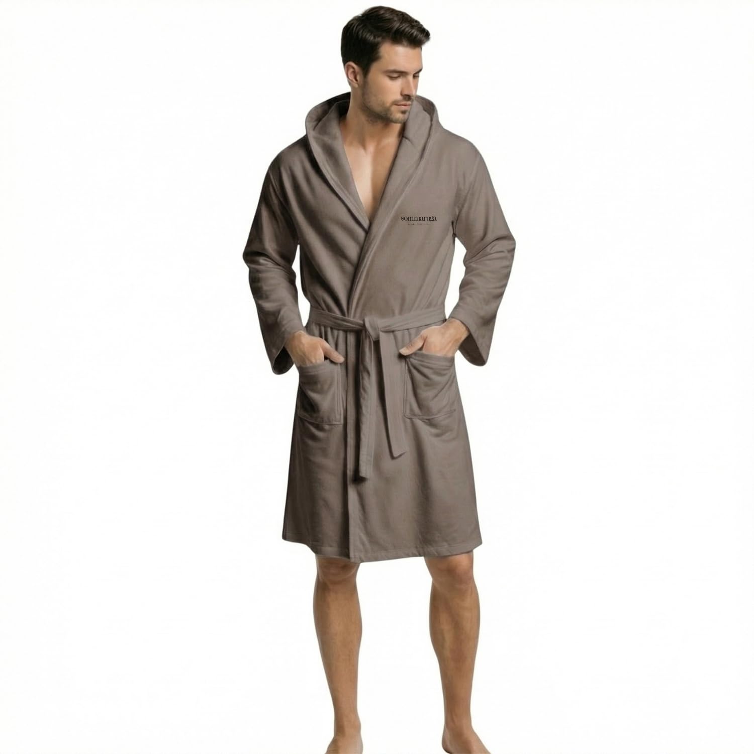 Intimitaly Peignoir en microfibre avec capuche, poches et ceinture, unisexe, séchage rapide, respirant, disponible en différentes couleurs