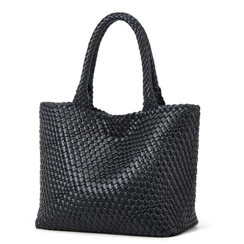 Bolso tote grande tejido para mujer miniatura 3