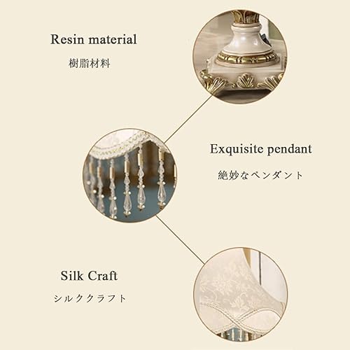 Miniatura 3 de JITEM Lámpara de Mesa Lámpara de mesa de estilo europeo, estilo victoriano, estilo princesa, tela de seda, lámpara de mesita de noche, cuerpo de