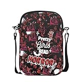 VAMSII Horror Book Lover Gift Horror Reader Crossbody Bag Thriller Fantasy Movie Inspired Gift Spooky Bookish Merch (USHorrorCross)