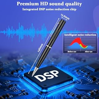 Ainiv 64GB Registratore Vocale, Registratore Audio HD con Lettore di Schede, Registrazione Penna a Forma di Penna per Lezioni, Riunioni, Classi, Digitales Diktiergerät, Voice Recorder Diktiergerät