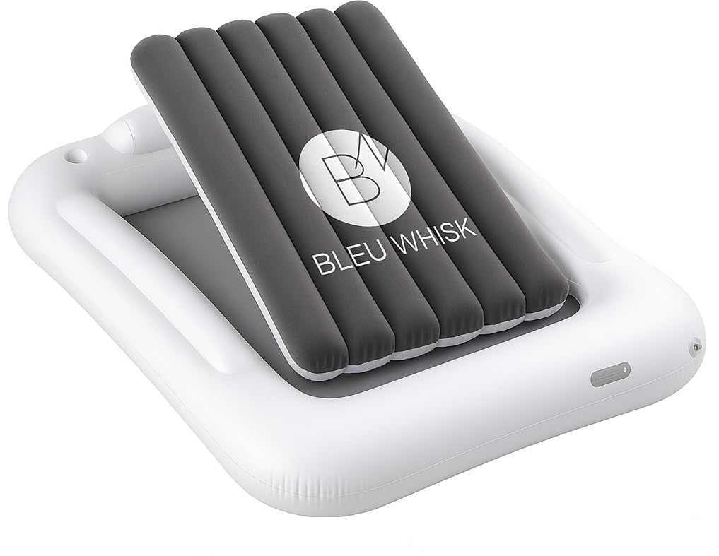 Inflatable Kids Travel Bed - Portable Comfortable Air Mattress with 3 Sides Safety Bumpers - Blow Up Bed for Camping & Travel (53 Inches)