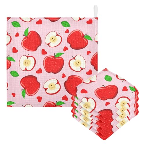 JUMBEAR Fresh Red Apples - Paños de muselina para bebé, paquete de 3, toallas de bebé, paños de lavado súper suaves y absorbentes para recién nacidos, bebés y niños pequeños