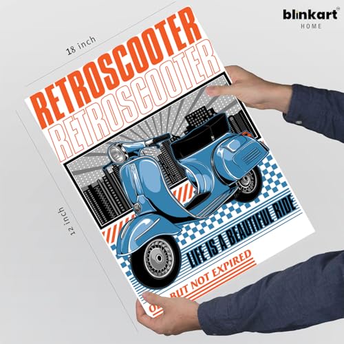 Image of BLINKART Vespa SprintCar Posters Sticker Gift Items for Boys Room Wall Decor || Comes with Double-Sided Tape|| Decoration Bedroom Living Room Office Studio Decor | 12x18 In (A3) - CAR-314