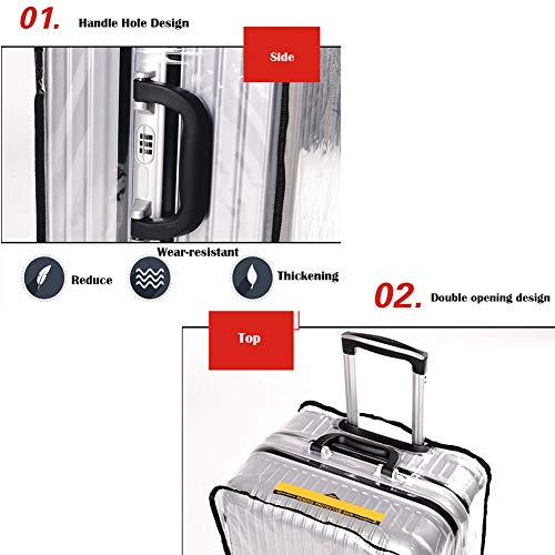 Cratone Koffer Cover Beschermfolie Bagage Cover voor rolkoffer Transparant PVC Kofferhoes Bagage Cover 22 24 28 30 inch (Transparant) - Image 4
