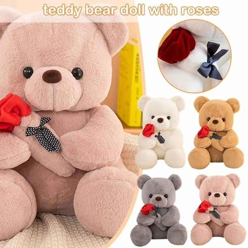 Image of DearJoy Teddy Bear with Rose 28 cm