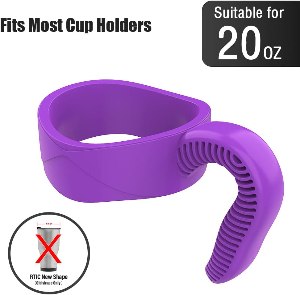 Tumbler handle fits for 20 OZ YETI Tumbler, OZARK TRAIL Tumbler, Rambler Tumbler… (Purple)