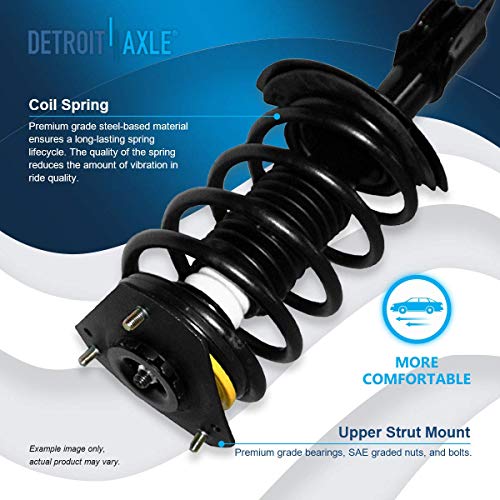 Image of Detroit Axle - Front Struts for 2000-2013 Chevy Impala 98-02 Intrigue Complete 2 Struts with Coil Spring 2001 2002 2003 2004 2005 2006 2007 2008 2009 2010 2011 2012 Replacement Ready Struts Shocks