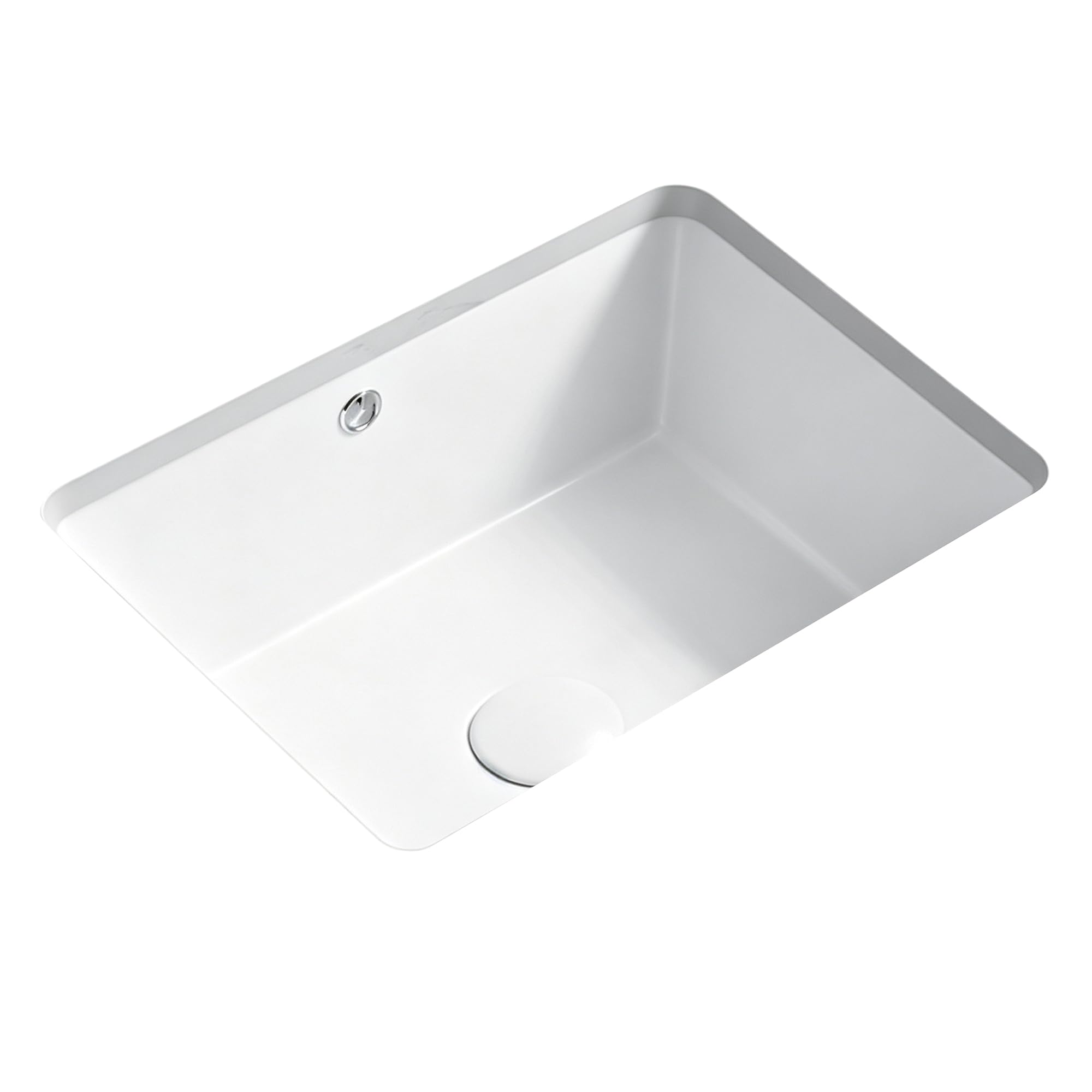 View 1 of 16" Undermount Bathroom Sink Small White Porcelain Rectangular w/Overflow