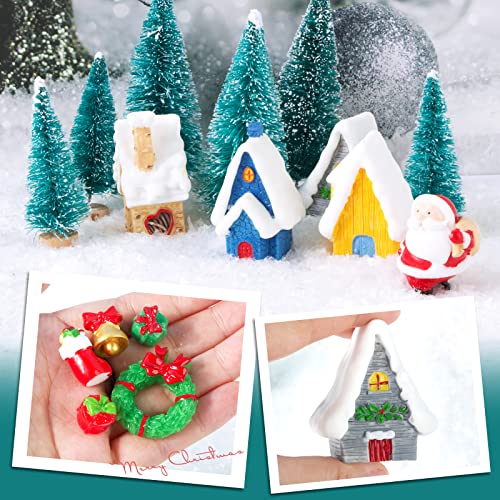 COLOFALLA 20pcs Miniature Christmas Decorations Christmas Cake Deocrations Resin Mini Christmas Figures Xmas Train Tree Santa Claus Small Xmas Decor - Image 3
