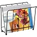 Spectrum Diversified Magazine & Newspaper Rack, Sturdy Steel Periodica Home & Office Organization, Chic Storage for Magazines, Records, Artwork & More, Black