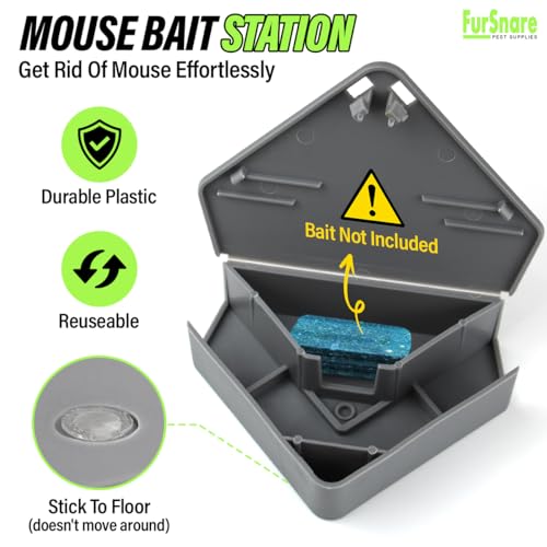 Fursnare Pest Supplies Mouse Bait Stations For Mice Outdoor And Indoor - Mice Bait Stations Box With Keys Fully Safety Design And Key Required Keeps Children And Pets Safe thumb #1