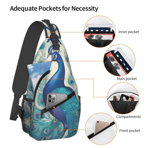 Bolso tipo sling unisex para pecho en poliéster negro miniatura 3