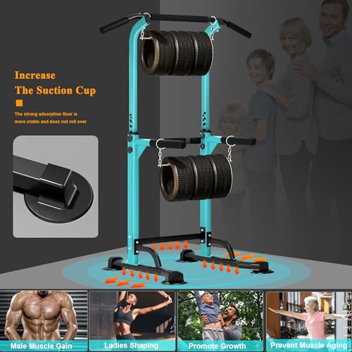 Image of DlandHome Power Tower Pull Up Dip Station Multi-Function Fitness Equipment for Strength Training Adjustable Height Dip Stand for Home Gym