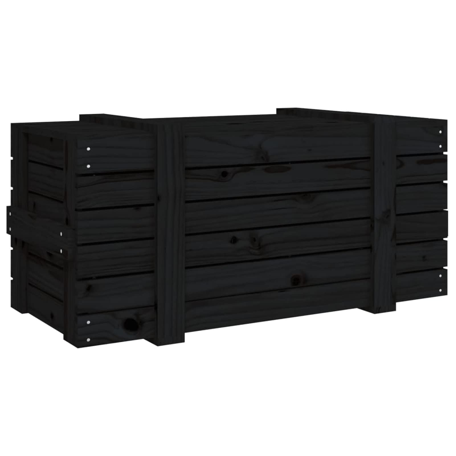 825002 Contenitore Portaoggetti Nero 91x40,5x42 cm Legno Massello Pino Testata in Legno,Testata Letto Matrimoniale Muebles Dormitorio Spalliera Letto Testiere per Letto Matrimoniale