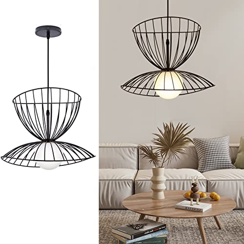 Walmhomie Modern Metal Chandelier Nordic Pendant Lamp Frosted Glass Modern Ceiling Pendant Light Kitchen Bedroom Black #TOP20