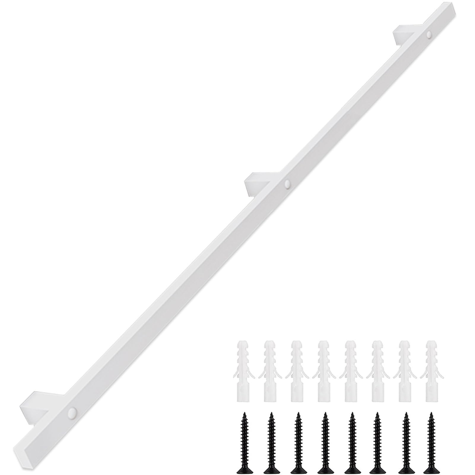 An der Wand montierter Treppenhandlauf für drinnen und draußen, weißes industrielles Treppengeländer 1.5m 2m 2.4m 3.6m 4m rutschfester Sicherheitshaltegriff mit Wandhalterungen und Metallschrauben(300