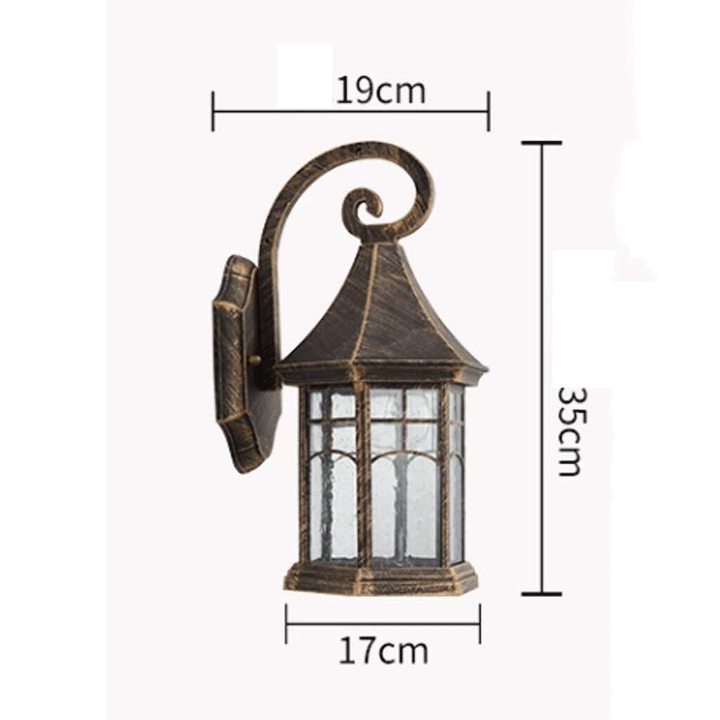 Wejścia Lampa Zewnętrzna Wodoodporne Zewnętrzne Lampy Ścienne, Aluminiowe, Szklane, Kinkiety, Zabytkowe Do Ogrodu, Willi Na Korytarz Oświetlenie Ogrodu(Bronze)