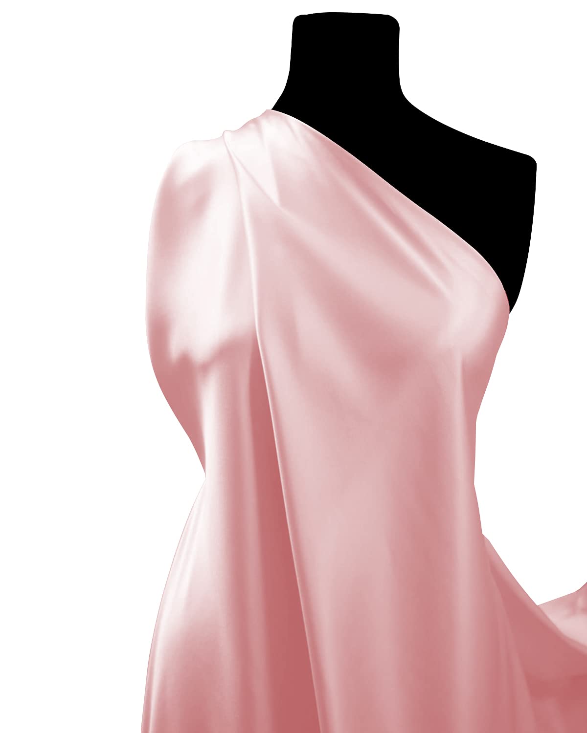 Baby Pink Plain Budget Satin Silky Fabric Lightweight Dress Material - Dress Fabric, Bridal Use, Costumes, Crafting, Draping, Decoration & Swagging l 60" - 150cm Wide | Sold by The Metre