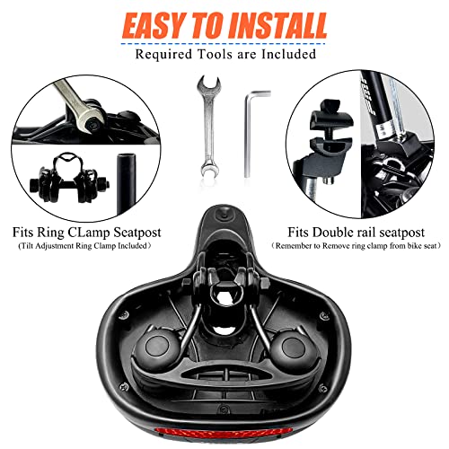 image for Gincleey Comfort Bike Seat for Women Men,Wide Bicycle Saddle Replaceme