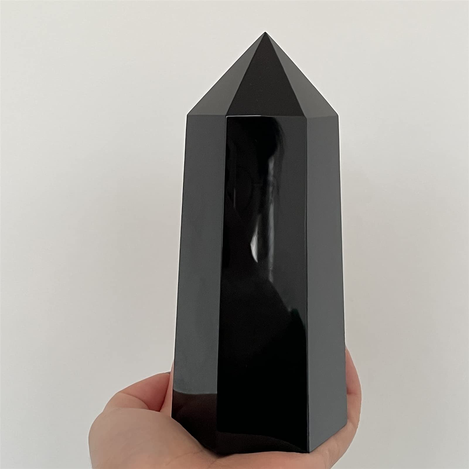 Amazon.co.jp: 天然水晶の原石 800-900g 天然黒曜石 オベリスク 