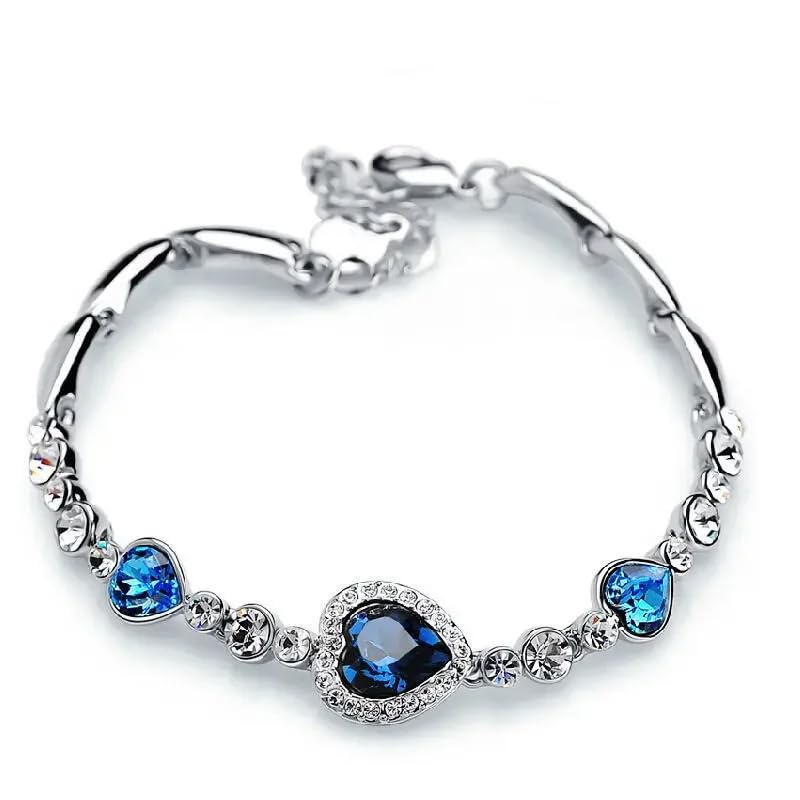 Ensemble de Strass Exquis YZCIS : Collier Coeur en Zircon