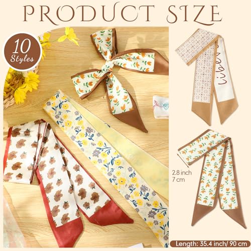 10 Pcs Purse Scarf Headband Scarves Women Skinny Hair Scarf Handbag Ribbon Headband Accessories Neck Decorative2