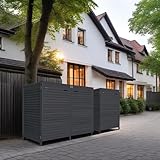 Mülltonnenbox Roma Mülltonnenverkleidung aus Holz 240L imprägniert in anthrazit Müllcontainer Mülltonnenschrank Mülltonne (3 Tonnen)