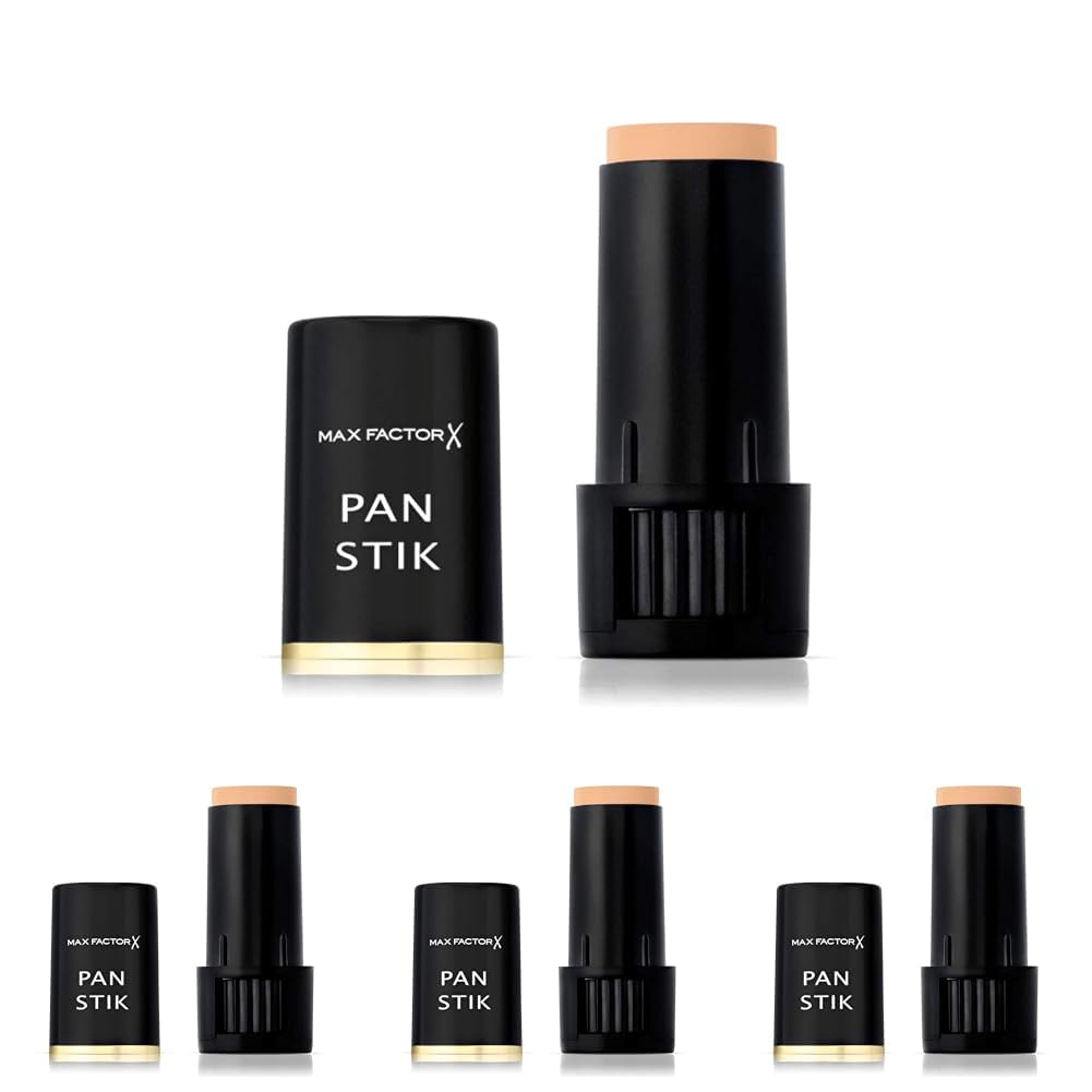 Max FactorPan Stik Foundation - Rich Creamy Foundation, Smoothing Effect, Full Coverage, Dewy Skin Look - Normal To Dry Skin - 14 Cool Copper - 9g (Pack of 4)
