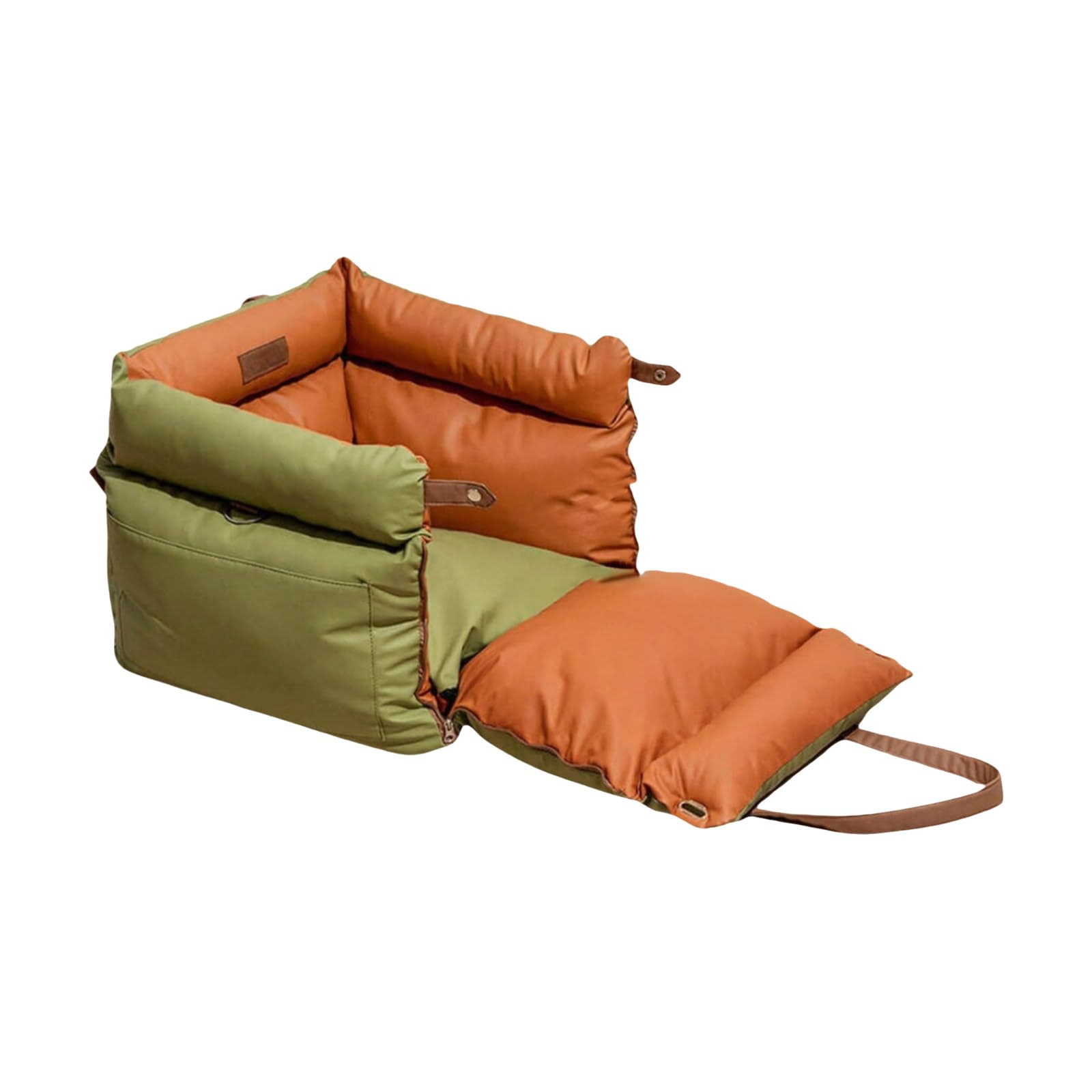 Cojín para mascotas con base antideslizante, bolsillos de almacenamiento y acolchado que absorbe los golpes para viajes por carretera y descanso en casa, para uso transpirable, cojín de