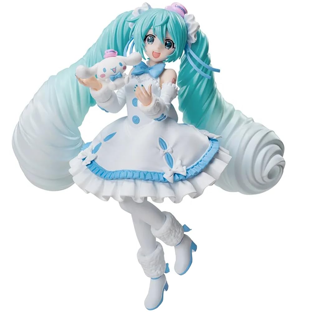 Zhongkaihua Miku Figure White Dress Ver. Miku and Cute Bow Tie Puppy Anime  Collectible Figure Statue Model Desktop Ornaments, 19 cm : Amazon.ie: Toys  & Games
