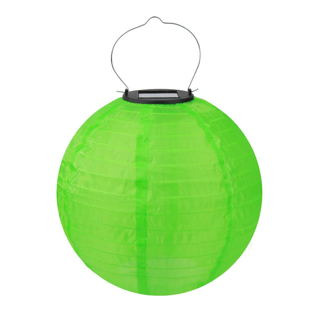 Aimiyaelec Solar Lantern Light Waterproof LED Hanging Light Chinese Traditional Festival Celebration Light 8 Inch Used for Outdoor Garden Decoration Festival Celebration Activities (Green)