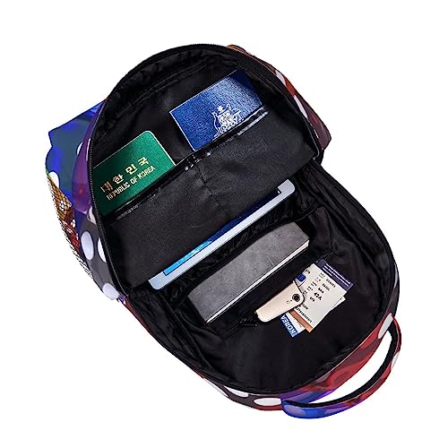 Sac à dos motif horreur jeu de dés violet avec compartiments ordinateur - 5