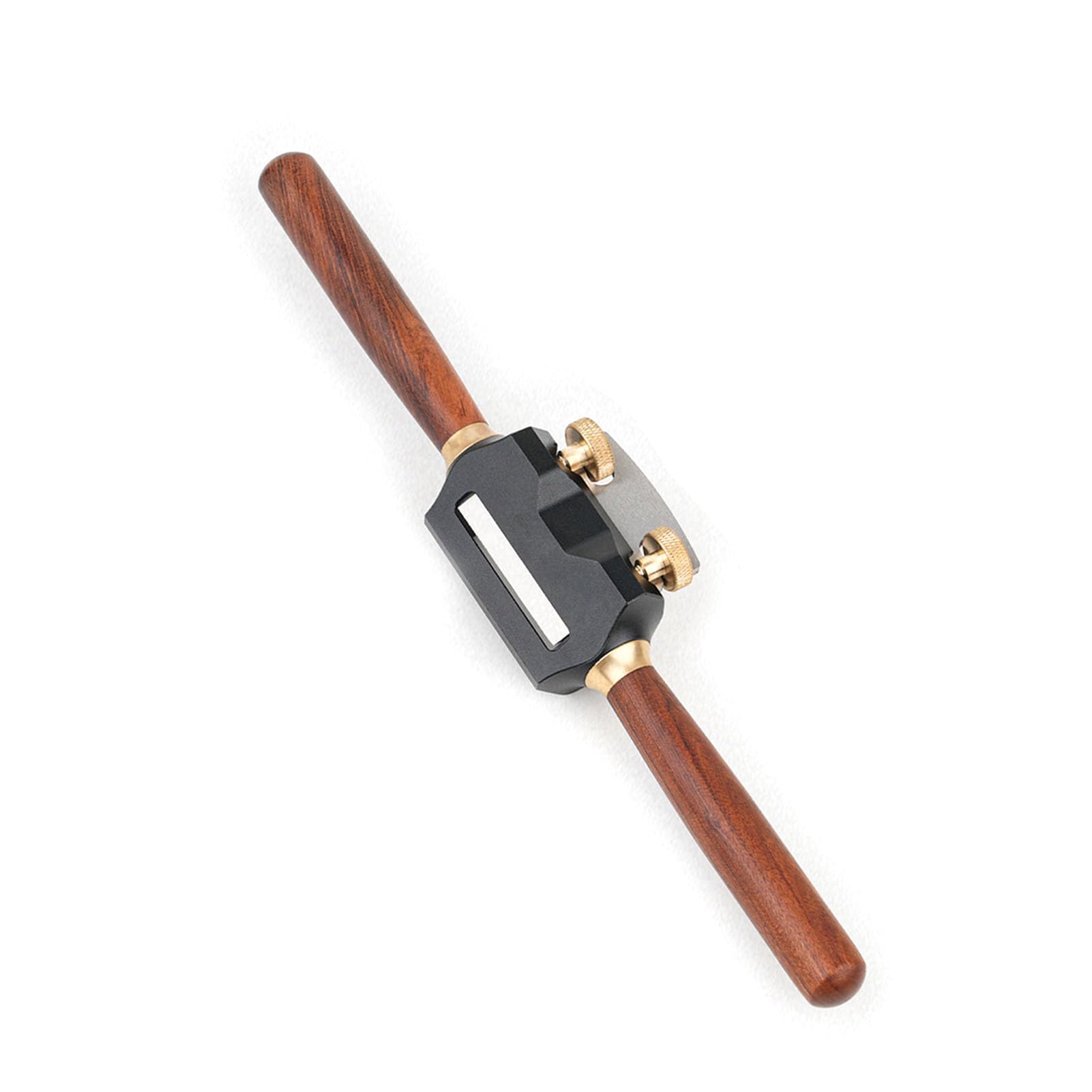 Rabot spokeshave réglable à base plate, lame 42 mm en 440C, corps en alliage d’aluminium avec vis en laiton et poignée en palissandre pour travail du bois