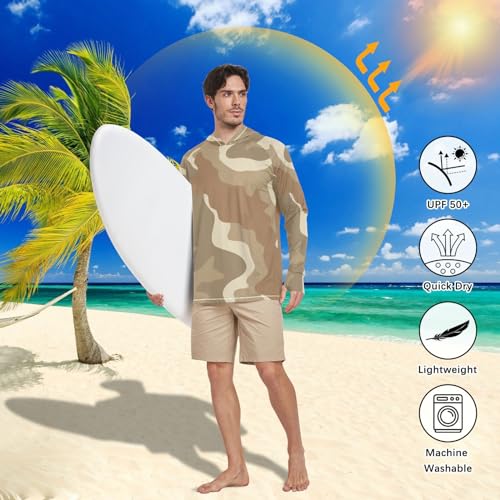 Hooded Sun Shirts for Men Long Sleeve Hoodie Shirt with Thumb Holes UV Protection UPF 50+ Block Screen Cooling3