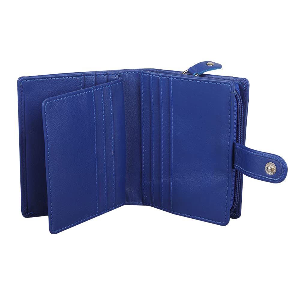STARHIDE Women's Genuine Leather Clutch Wallet With ID Window & Coin Pouch - Purple