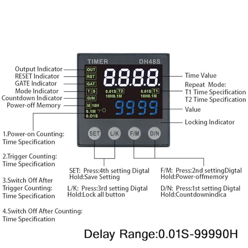 Relé de retardo DH48S para programar sistemas de riego y motores en CA 110V 5