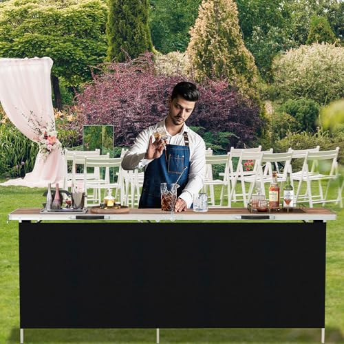 Image of COSTWAY 81 inch Folding Picnic Table, Portable Bar Table with Carry Bag