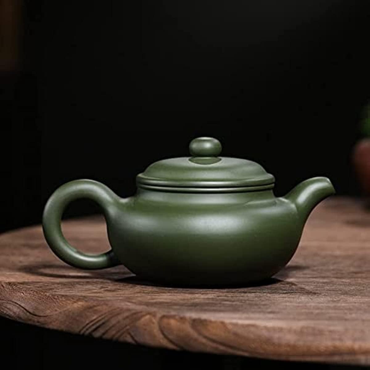 Théière Portable en Porcelaine, Service à thé Chinois, théière Classique Violette de 260 ML, Style Antique, avec Filtre et Finitions en Terre Crue Verte. Bouilloire élégante.
