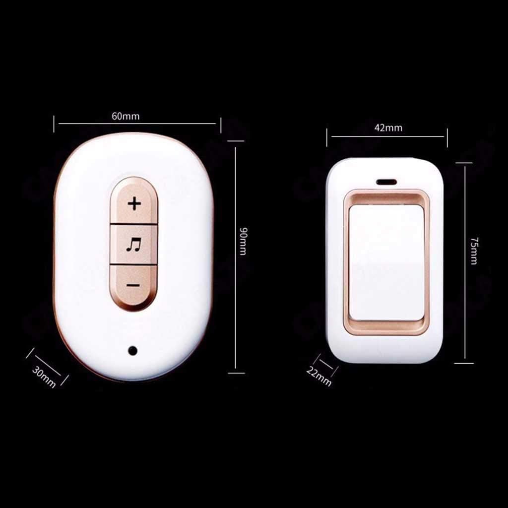 Wireless Doorbell Waterproof, 6 Transmitters 1 Receiver Wall Plug-in Cordless Doorbell, 200M Transmission Range/Smart Flashing Light Reminder/6 Volume Volume Adjustment,Gold,Silver